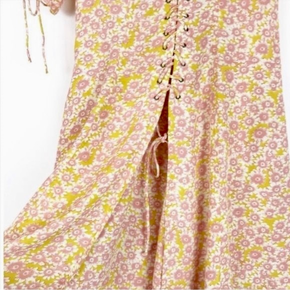 Free People Mini-Dress, Floral, Lace-Up, S - Picture 2 of 12
